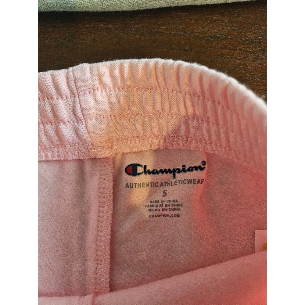 Champion Little Girl's Fleece Hoodie & Jogger Outfit Set Size 5 Pink/Gray NWT - Picture 7 of 10